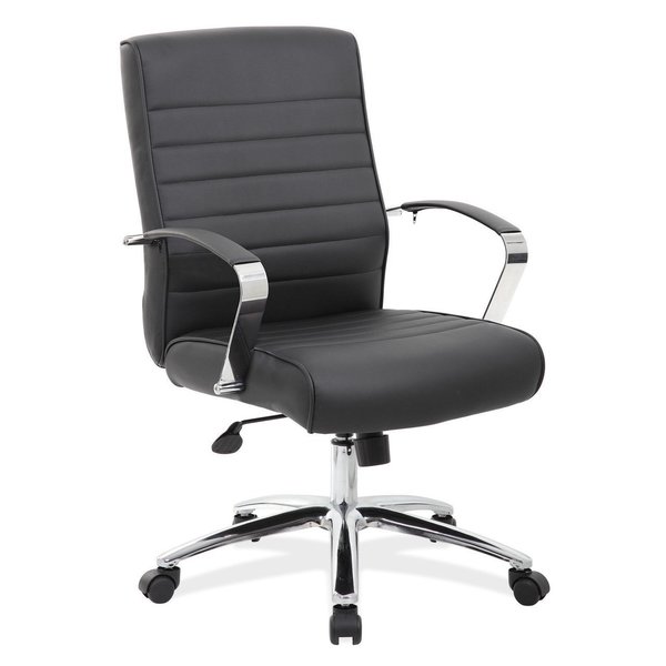 Officesource Studio Collection Mid Back Chair with Chrome Frame 696VBK